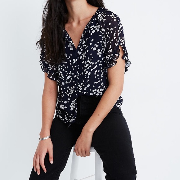 madewell memento ruffle sleeve top